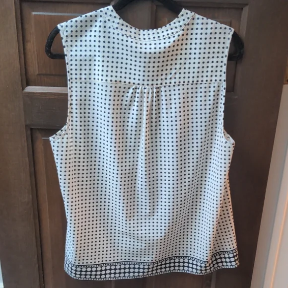 J. Crew Black and White Polka Dot Sleeveless Blouse - Picture 3 of 3